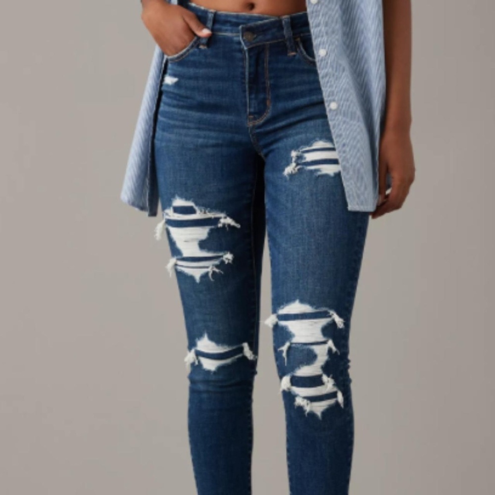 AE Next Level High-Waisted Patched Jegging Sz 10 Long